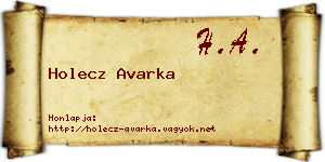 Holecz Avarka névjegykártya